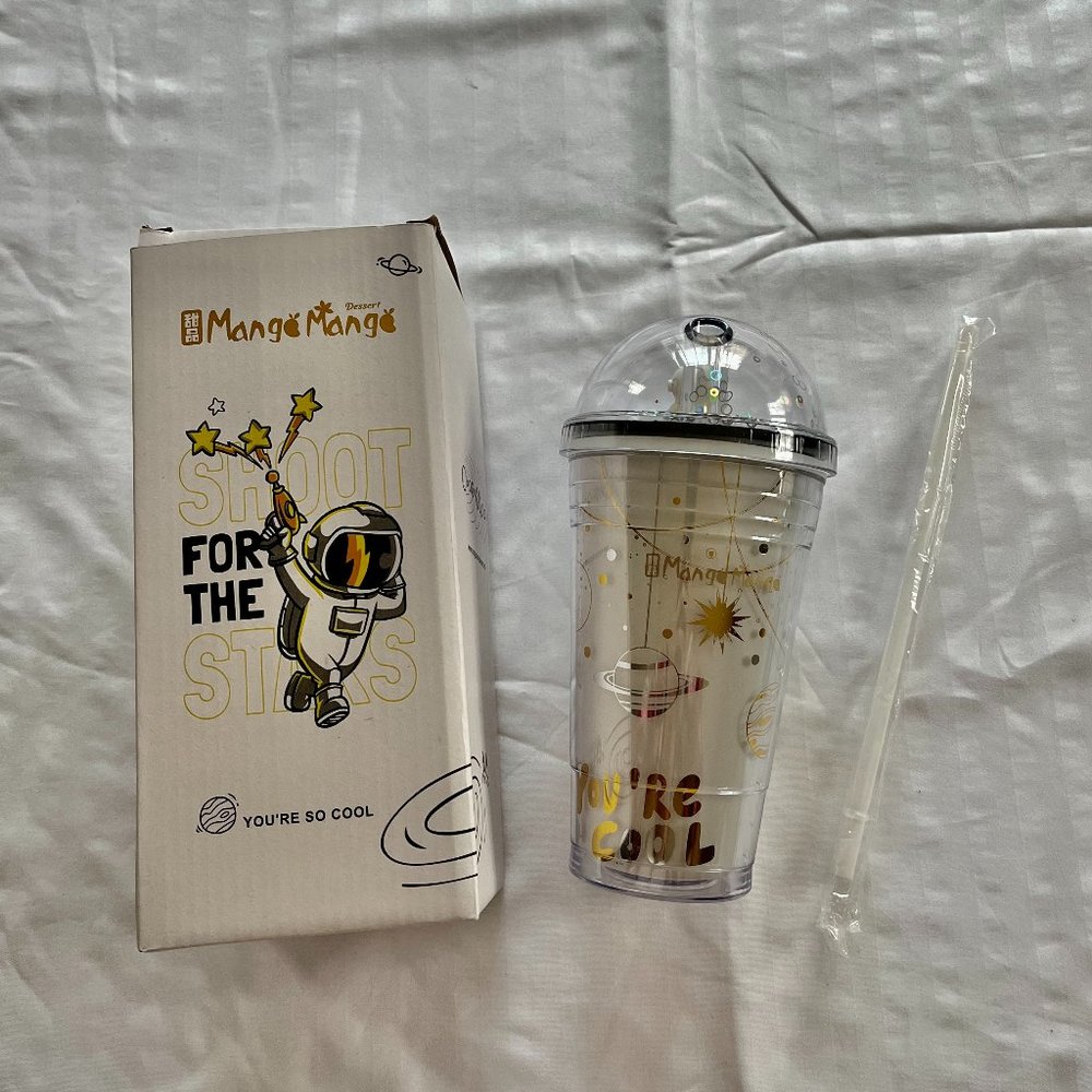 Astronaut Tumbler Cup with Straw